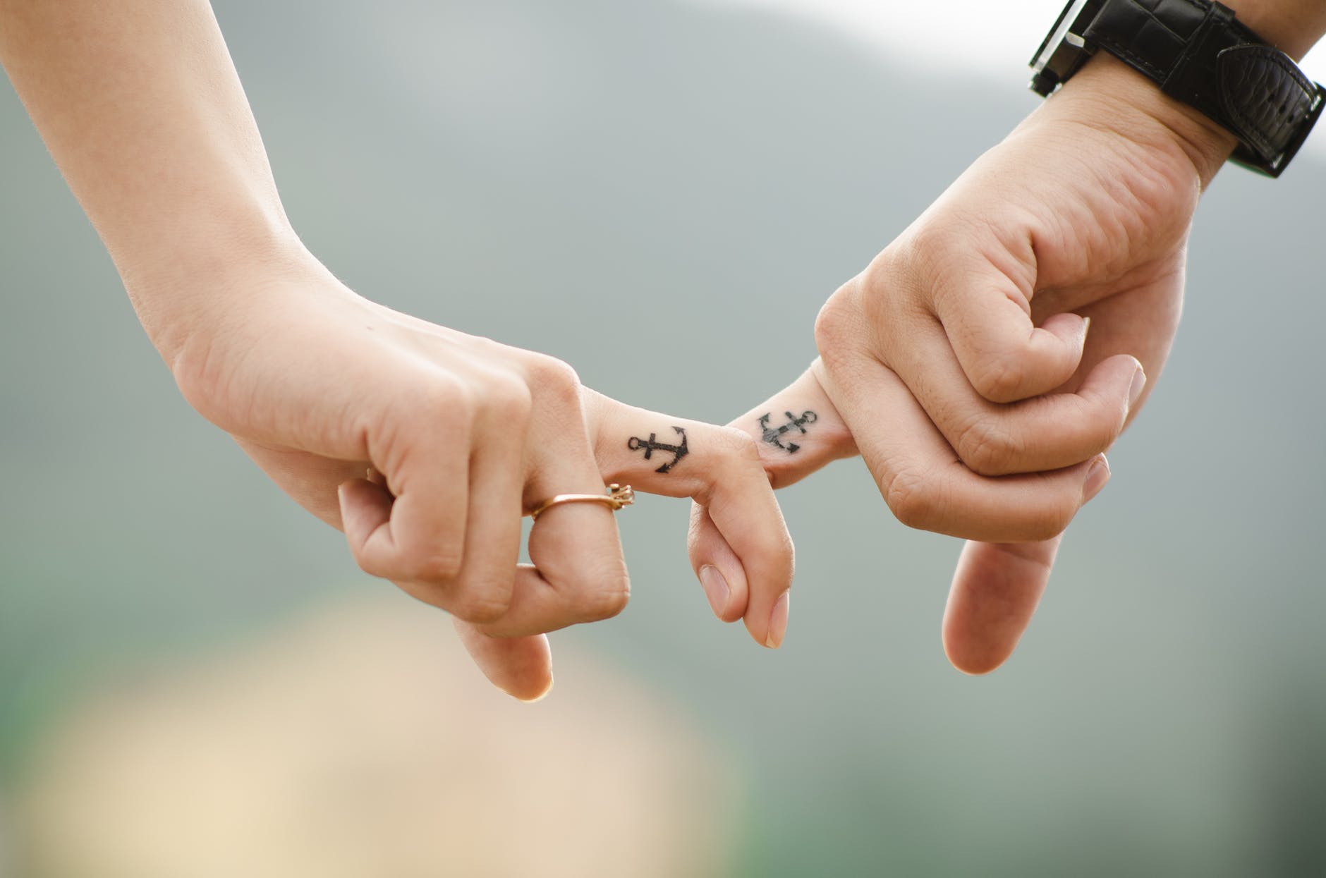 anchor couple fingers friends